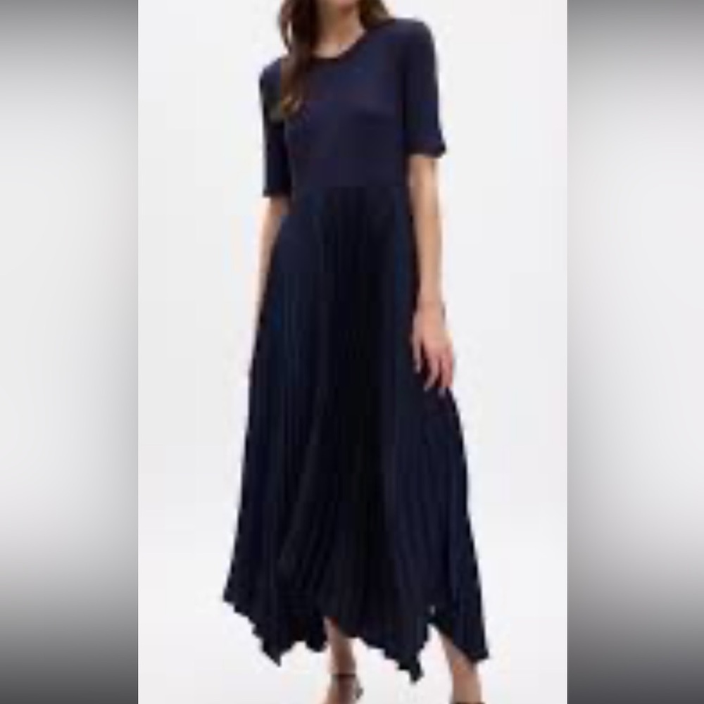 Gap Navy Maxi Dress XL - Asymmetrical